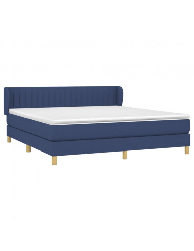 Giroletto a Molle con Materasso Blu 180x200 cm in Tessuto