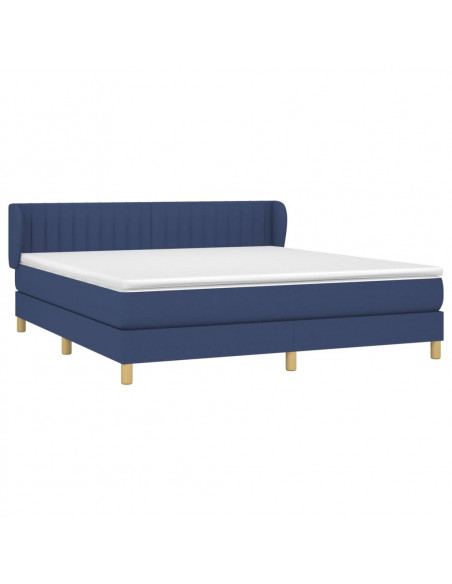 Giroletto a Molle con Materasso Blu 180x200 cm in Tessuto