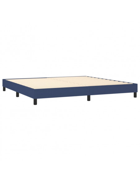 Giroletto a Molle con Materasso Blu 200x200 cm in Tessuto