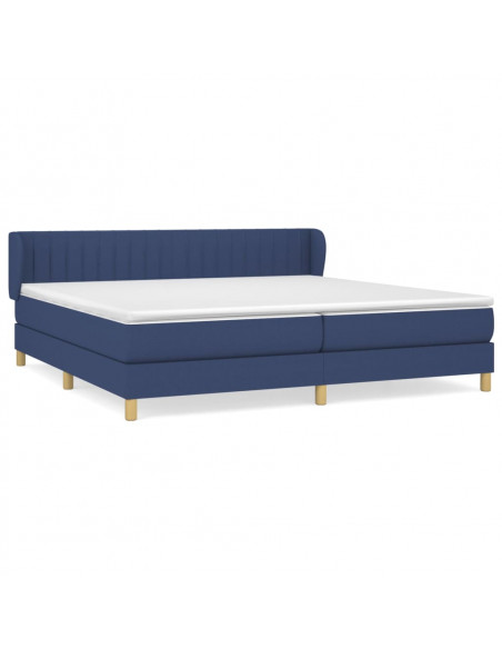 Giroletto a Molle con Materasso Blu 200x200 cm in Tessuto