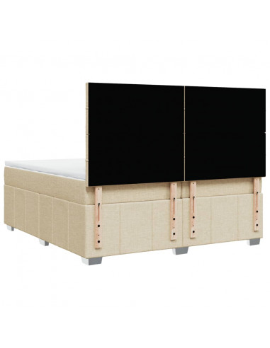 Giroletto a Molle con Materasso Crema 200x200 cm in Tessuto