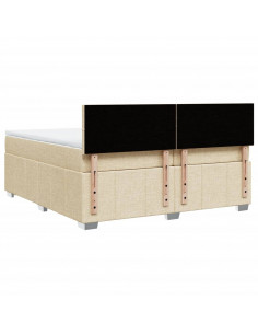 Giroletto a Molle con Materasso Crema 200x200 cm in Tessuto 2