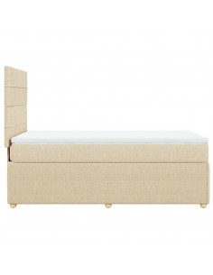 Giroletto a Molle con Materasso Crema 90x190 cm in Tessuto