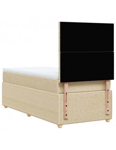 Giroletto a Molle con Materasso Crema 90x190 cm in Tessuto