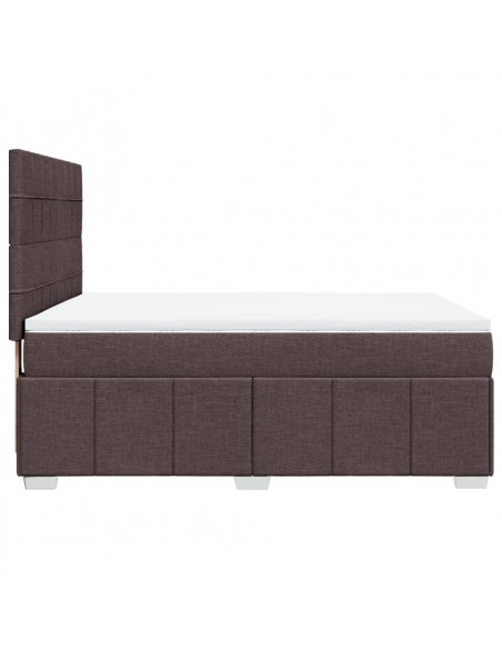 Giroletto a Molle con Materasso Marrone Scuro 140x200cm Tessuto