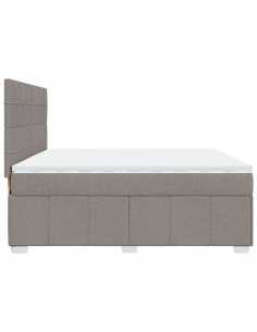 Giroletto a Molle con Materasso Tortora 200x200 cm in Tessuto