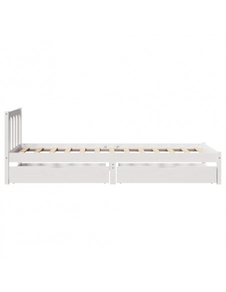 Giroletto senza Materasso Bianco 100x200 cm Legno Massello Pino