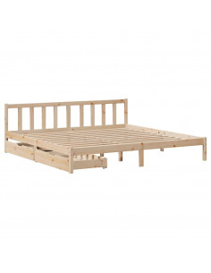 Letto senza Materasso 180x200 cm in Legno Massello di Pino 2