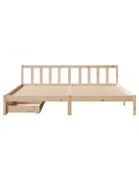 Letto senza Materasso 180x200 cm in Legno Massello di Pino