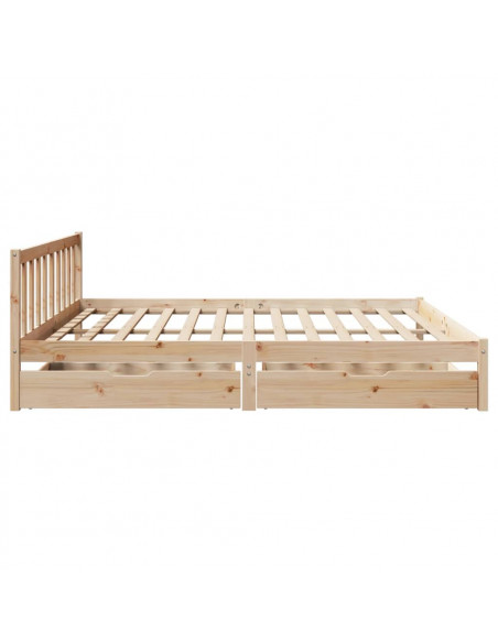 Letto senza Materasso 180x200 cm in Legno Massello di Pino