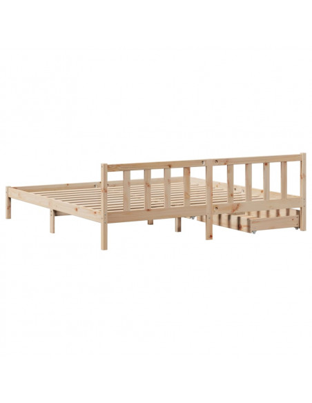 Letto senza Materasso 180x200 cm in Legno Massello di Pino