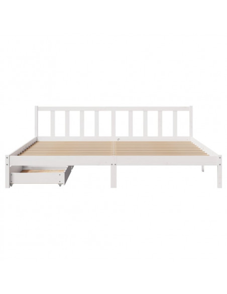 Letto senza Materasso Bianco 180x200 cm Legno Massello di Pino