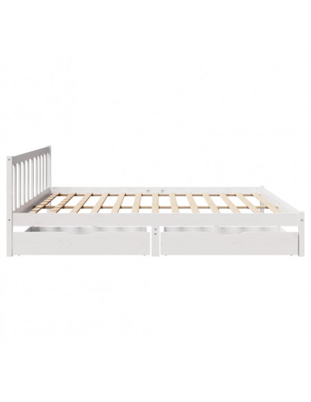 Letto senza Materasso Bianco 180x200 cm Legno Massello di Pino