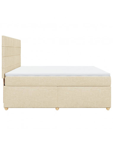 Giroletto a Molle con Materasso Crema 180x200 cm in Tessuto