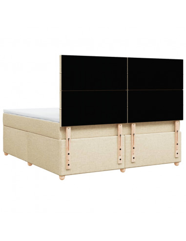 Giroletto a Molle con Materasso Crema 180x200 cm in Tessuto