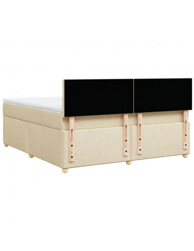 Giroletto a Molle con Materasso Crema 180x200 cm in Tessuto