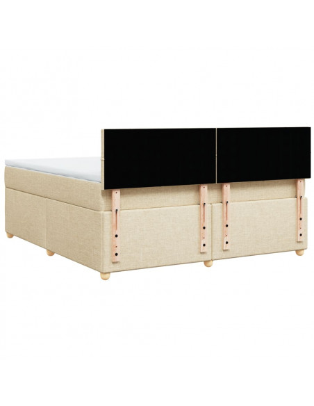 Giroletto a Molle con Materasso Crema 180x200 cm in Tessuto