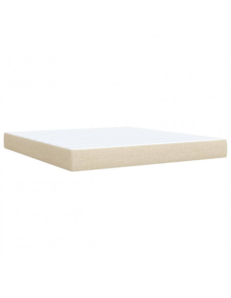 Giroletto a Molle con Materasso Crema 180x200 cm in Tessuto