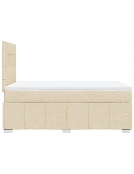 Giroletto a Molle con Materasso Crema 120x190 cm in Tessuto