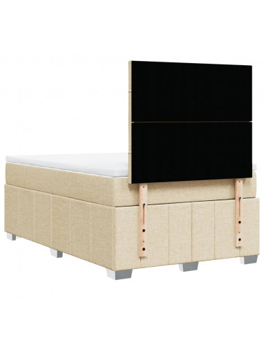 Giroletto a Molle con Materasso Crema 120x190 cm in Tessuto