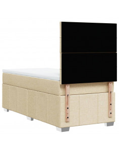 Giroletto a Molle con Materasso Crema 90x190 cm in Tessuto 2