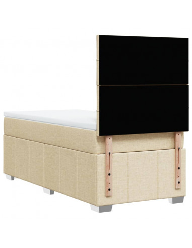 Giroletto a Molle con Materasso Crema 90x190 cm in Tessuto