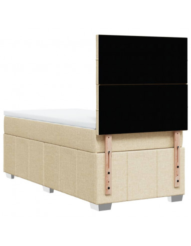 Giroletto a Molle con Materasso Crema 90x200 cm inTessuto