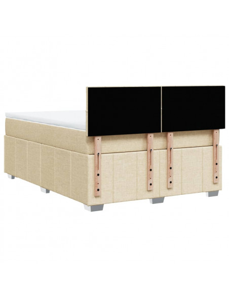 Giroletto a Molle con Materasso Crema 160x200 cm in Tessuto