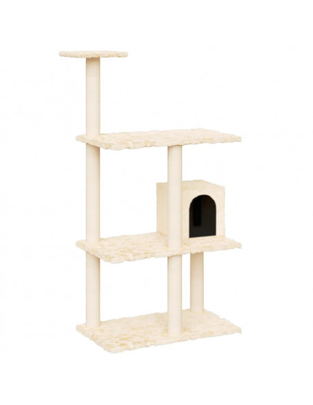 Albero per Gatti con Tiragraffi in Sisal Crema 119 cm