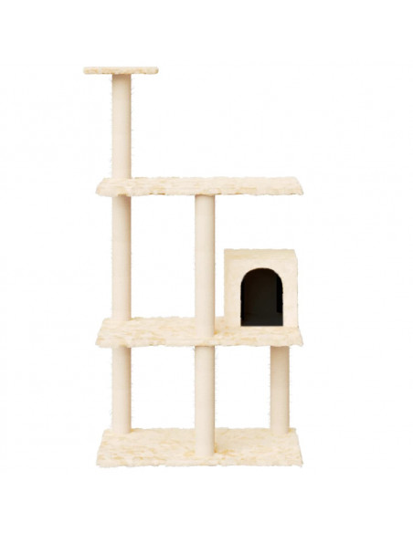 Albero per Gatti con Tiragraffi in Sisal Crema 119 cm