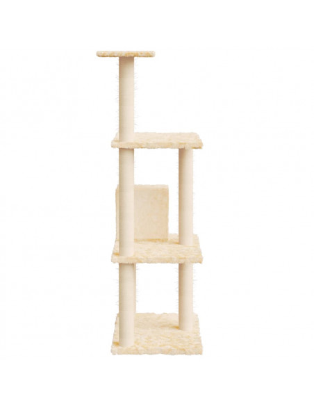 Albero per Gatti con Tiragraffi in Sisal Crema 119 cm