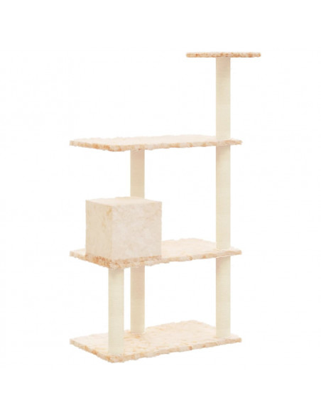 Albero per Gatti con Tiragraffi in Sisal Crema 119 cm