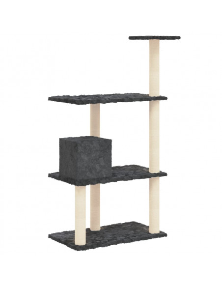 Albero per Gatti con Tiragraffi in Sisal Grigio Scuro 119 cm