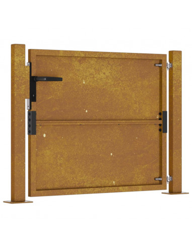 Cancello da Giardino 105x105 cm in Acciaio Corten