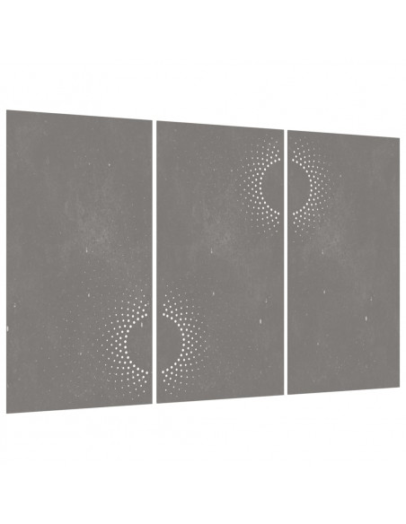 Decorazioni Muro da Giardino 3 pz 105x55 cm Sole Acciaio Corten