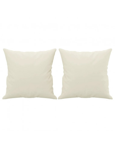 Divano a 2 Posti con Cuscini Crema 120 cm in Velluto