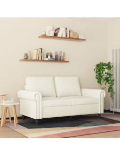 Divano a 2 Posti crema 120 cm in Velluto 2