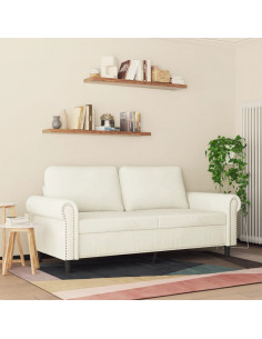 Divano a 2 Posti crema 140 cm in Velluto 2