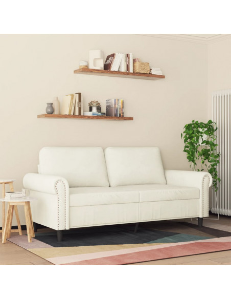 Divano a 2 Posti crema 140 cm in Velluto