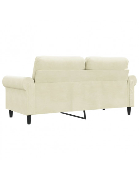 Divano a 2 Posti crema 140 cm in Velluto