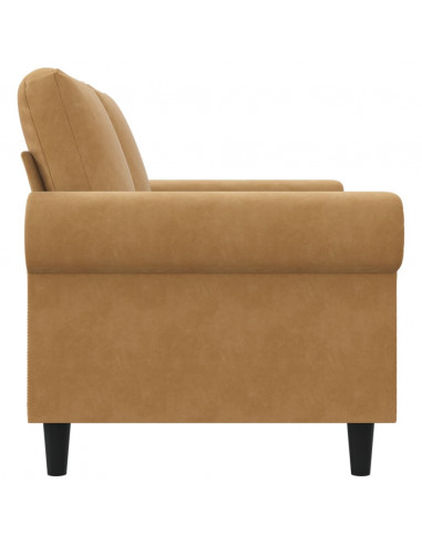 Divano a 2 Posti marrone 120 cm in Velluto