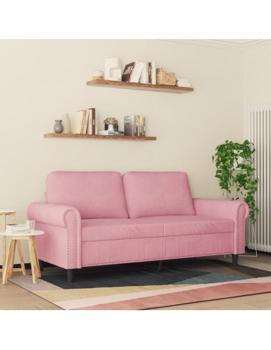 Divano a 2 Posti Rosa 140 cm in Velluto
