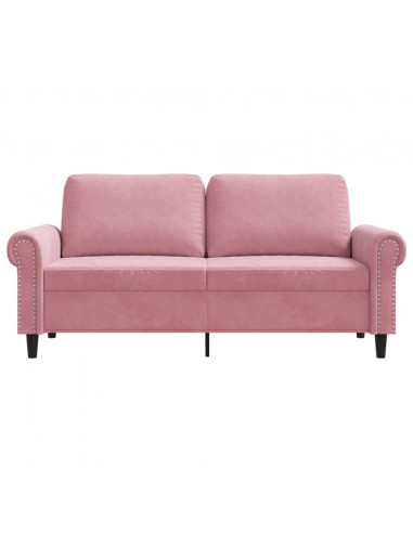 Divano a 2 Posti Rosa 140 cm in Velluto