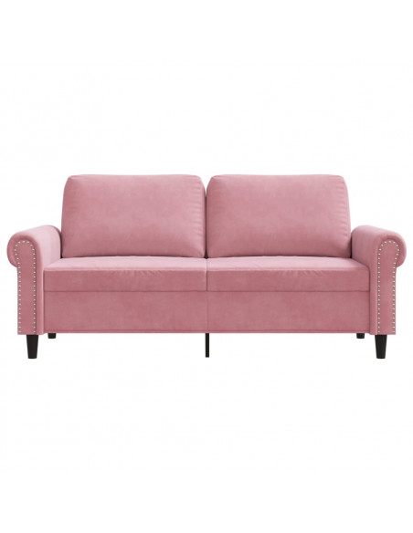 Divano a 2 Posti Rosa 140 cm in Velluto