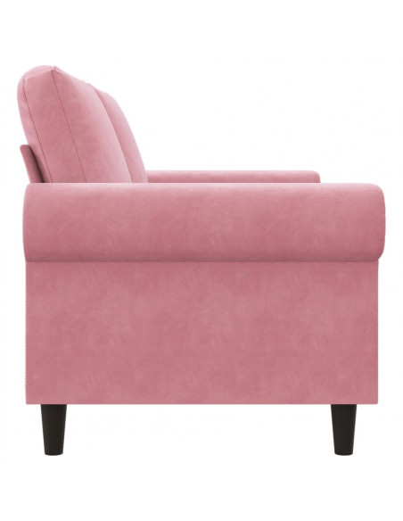 Divano a 2 Posti Rosa 140 cm in Velluto