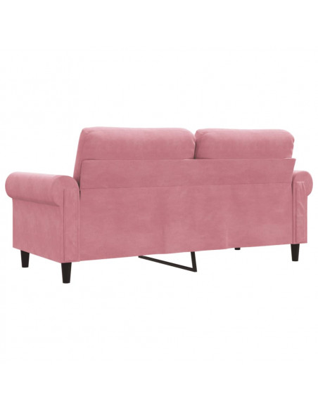 Divano a 2 Posti Rosa 140 cm in Velluto