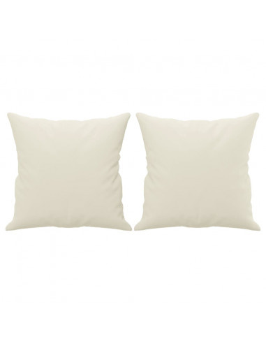 Divano a 3 Posti con Cuscini Crema 180 cm in Velluto