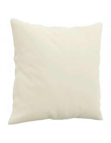 Divano a 3 Posti con Cuscini Crema 180 cm in Velluto