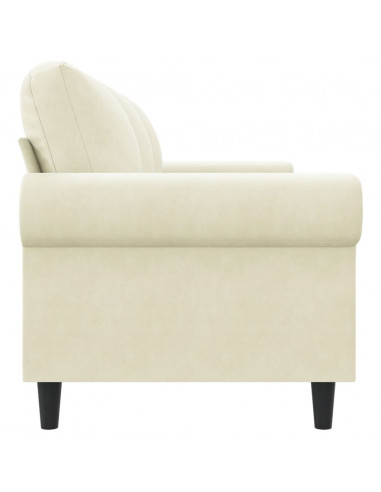 Divano a 3 Posti Crema 180 cm in Velluto