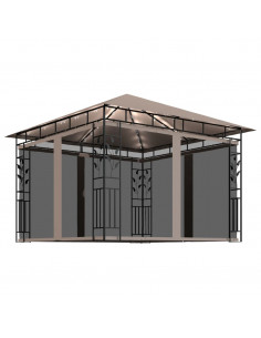 Gazebo con Zanzariera Luci LED 3x3x2,73 m Grigio Talpa
